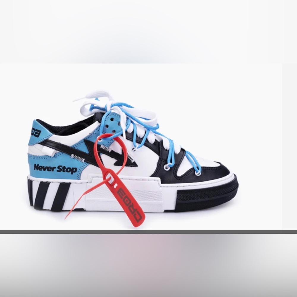 CristianZerotre Blue and White Athletic Shoes with Chunky Sole